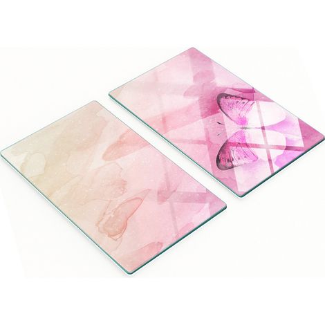 Tablas decorativas de cristal para cortar y servir, dise帽o de mariposa en acuarela, 2x30x52 cm.