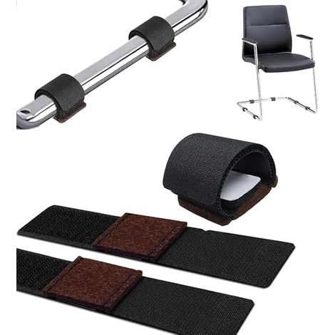 Lot de 24 Patins en Feutre 145x30mm Noir pour Pieds de Chaise Protection Sol avec Fixation Scratch (1/5)