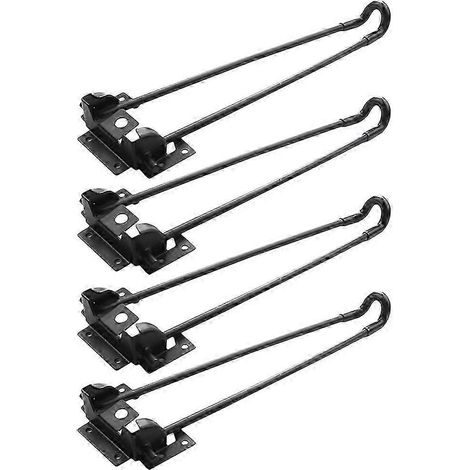 Ce lot de 4 pieds de table pliables en épingle à cheveux, robustes et durables, de 250 mm, est parfait pour remplacer les pieds de meubles et de bancs. (1/5)