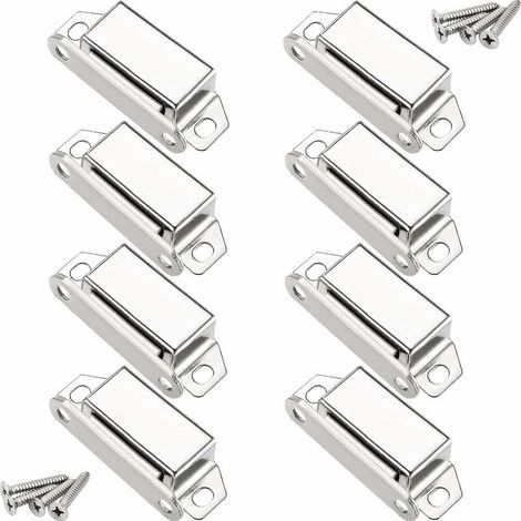 Magnetverschlüsse, 10 kg Magnet-Türverschluss und 32 Schrauben, Edelstahl 304, Magnetverschlüsse zum Schließen von Möbel-/Schrank-/Regaltüren (8er-Pack), TRIMEC (1/3)