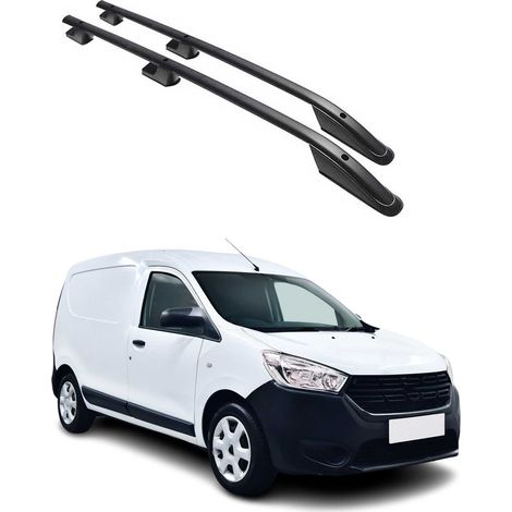 OMAC Barres de Toit longitudinales Compatible avec Dacia Dokker 2012-2021 Aluminium Noir (1/5)