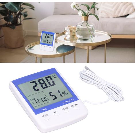 UYIGAO CTH608A Thermomètre et hygromètre domestique à grand écran avec sonde, affichage et comptage électroniques haute précision de la température et de l'humidité intérieures (1/5)
