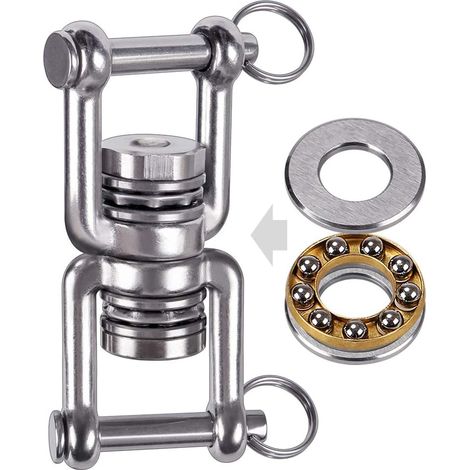 Hamac Pivotant, Pivot à Roulement pour Balançoire 360 Accroche Montage Palier Boucle Ouverte D Forme pour Chaise de Terrain de Jeu Corde Yoga Sac Frappe Kit de Suspension (1/5)