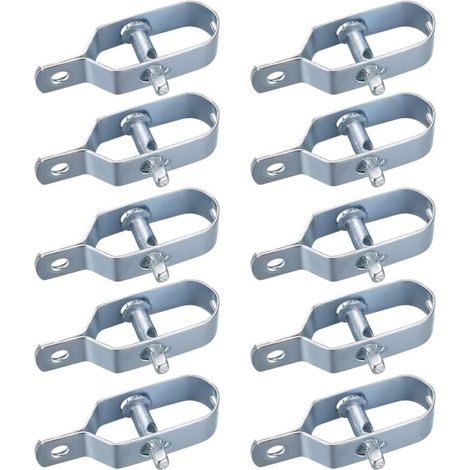 10-teiliges Drahtgitter-Spannset, Zaunspanner, Stacheldrahtspanner, Drahtseil-Spannverbinder für Spanndrähte (silberfarben)