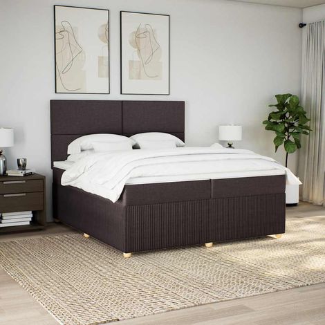 Boxspringbett mit Matratze Dunkelbraun 200x200 cm Stoff (1/5)