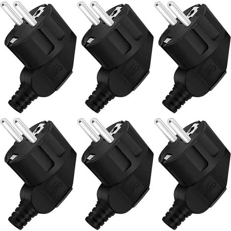 Lot de 6 Prise électrique mâle, étanche IP44, 250V 16A, pour câble 8-10mm², usage intérieur extérieur (1/5)