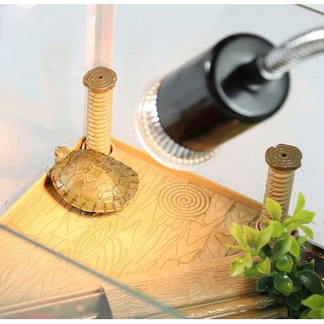 Portalampada con Pinza Braccio Flessibile in Ceramica Per Tartarughe Rettili E27