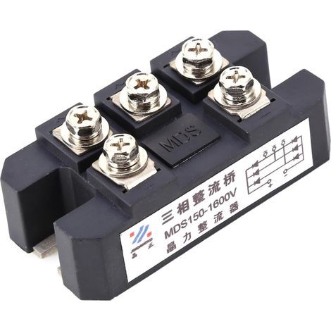 Redresseur de Pont à Diode triphasé, 150 A MDS150A 1600 V Module de Redressement triphasé à 5 Bornes Pont de Diode Pont de diode redresseur pour la Conversion de Puissance (1/5)