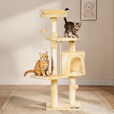 Arbre à chat beige 40 x 40 x 114 cm (1/5)