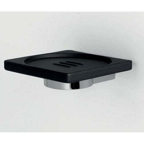 Colombo Design Miniq porta sapone a parete nero resina cromato codice prod: B50010CR-RNE