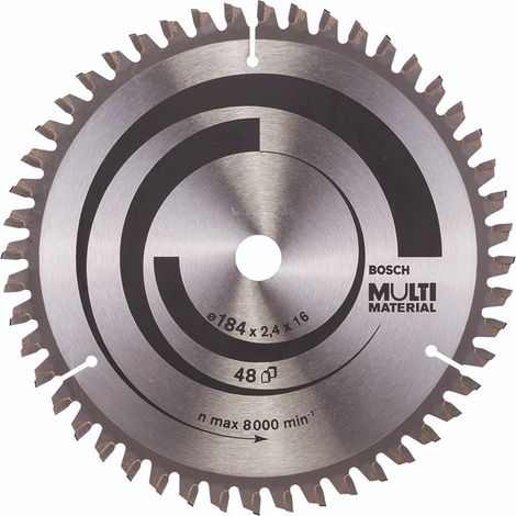 BOSCH DISCO SIERRA MULTIMATERIAL Diámetro disco x eje (mm) 184x16 Número de dientes 48