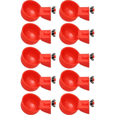 Lot de 10 gobelets à eau automatiques pour poulets, volume d'eau réglable, évite la déformation du fil, abreuvoir pour (1/5)