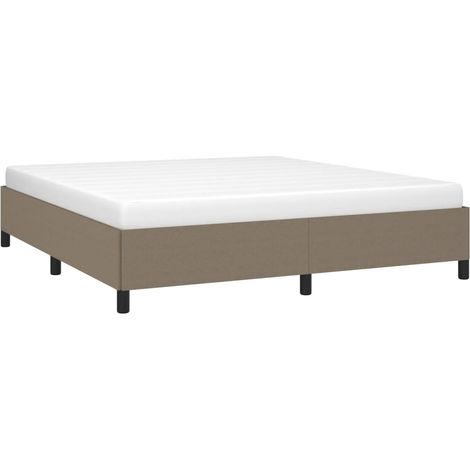 Cadre de lit sans matelas taupe 180x200 cm tissu vidaXL (1/5)