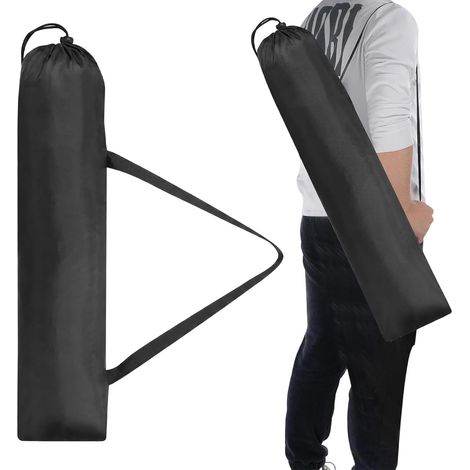 1 Pièce Housse Parasol Plage 125x26cm avec Bandoulière Épaisse, Sac de Transport Protection avec Cordon de Serrage pour Tapis de Yoga et Trépied, Noir (1/5)