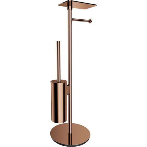 OMNIRES Modern Project - Toilettenpapier- und Toilettenbürstenhalter mit Ablage, Kupfer MP60820CP (1/5)