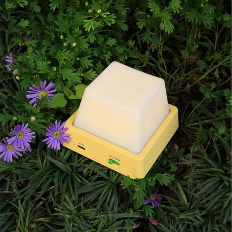 Veilleuse rechargeable à intensité variable, minuterie de luminosité réglable, lampe portable à bouton-poussoir pour chambre, chambre d'enfant, bureau (jaune)