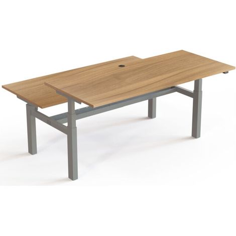 STIER Bureau d'équipe 501-88 électrique réglable en hauteur 180 x 80 cm noyer mélaminé 65-125 cm (1/3)