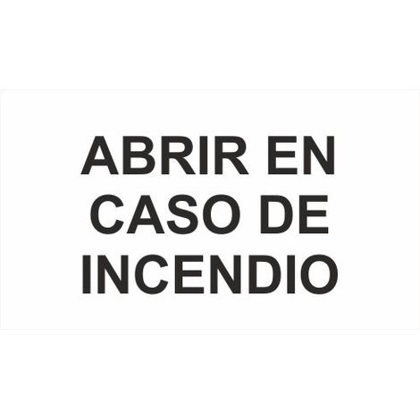 Señal de seguridad Abrir en caso de incendio con capa luminiscente 130 x 80 mm (Pack de 10) SEKURECO (1/2)