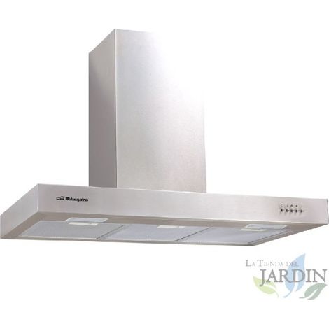 Cappa decorativa in ACCIAIO INOX Orbegozo.  Classe energetica B. Motore 190 W. Dimensioni: 90 x 50 x 58-116 cm.