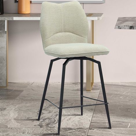 Tabouret de bar Lara 48 x 56 x 103 cm Écru design (1/5)
