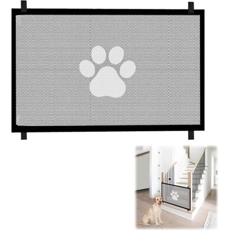 Barrière Escalier Chien, Portable Barrière de Sécurité pour Enfant et Animaux, Barriere Chien sans Percage pour Escaliers, Couloirs, Porte (180 78 cm, Noir) (1/4)