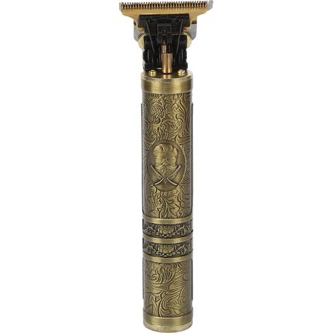 Tondeuse à cheveux électrique professionnelle vintage dorée gravée pour salon de coiffure (1/5)