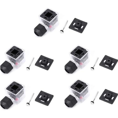 5pcs Dustproof Electrical Plug with Indicator Light, Non-Cable for DC Solenoid Valve, Transparent (24V) (1/5)