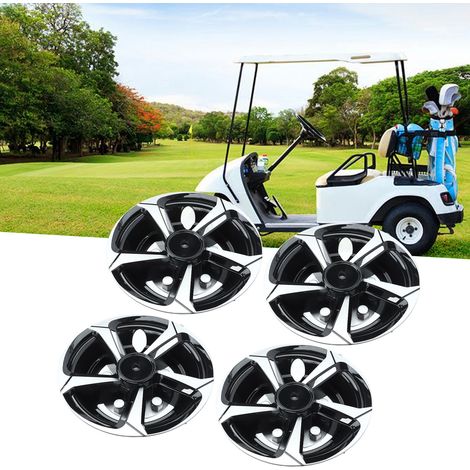 Quatre enjoliveurs de roue de 8 pouces en forme de balle de golf pour EZ-GO, Yamaha et Club Car (1/5)