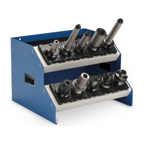 CNC-Tischaufsatzgestell Breite 575 mm, TAG 2 mit 2 Etagen inkl. Einsätze Maße in mm (BxTxH): 575 x 375 x 300