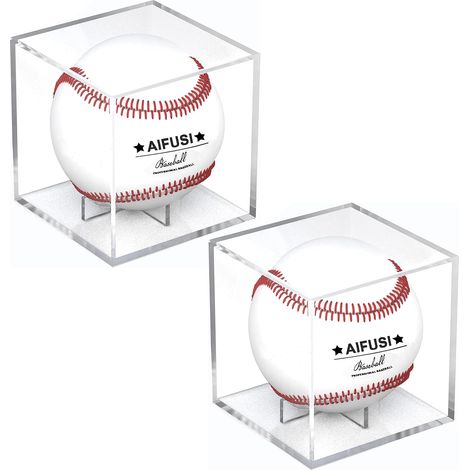 Étui de présentoir de baseball en acrylique protégé contre les UV, boîte transparente carrée de rangement pour souvenirs de sport (1/5)