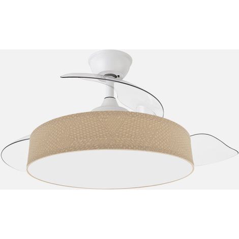 Ventilador Boga 72w Blanco/beis 108d 3asp 7200lm 3000-4000-6000k Remoto+memo+tempo