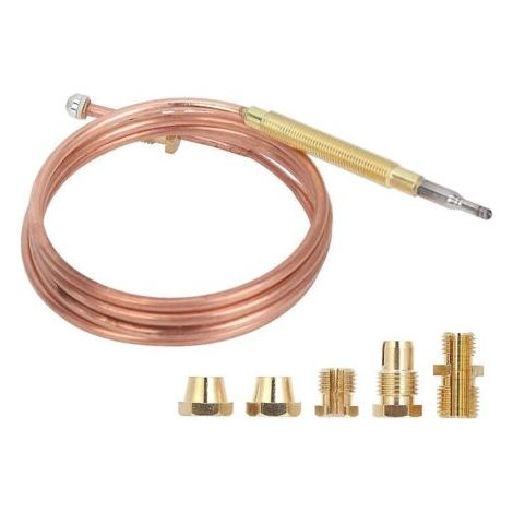 Thermocouple de remplacement de 900 mm, thermocouple universel, thermocouple de chauffage de cheminée de gril de barbecue, avec écrous ajustés de 5 pièces (1/4)