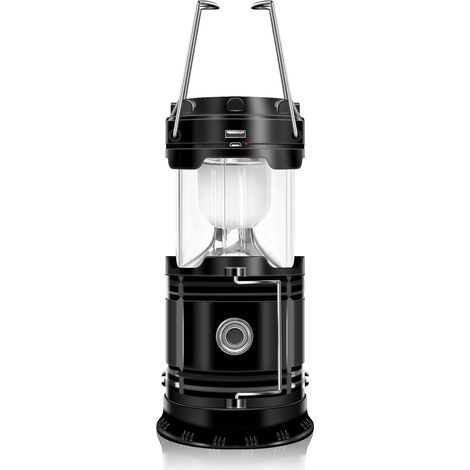Lampe de camping solaire avec lampe torche LED rechargeable USB, pliable et à suspendre, idéale pour les situations d'urgence en extérieur. (1/5)