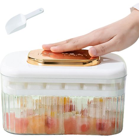 1 moule à glaçons, 1 boîte de rangement pour glaçons, 1 pelle à glaçons, 1 couvercle, silicone et plastique, usage domestique (1/5)