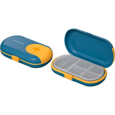 Lot de 2 étuis à pilules portables (bleu)