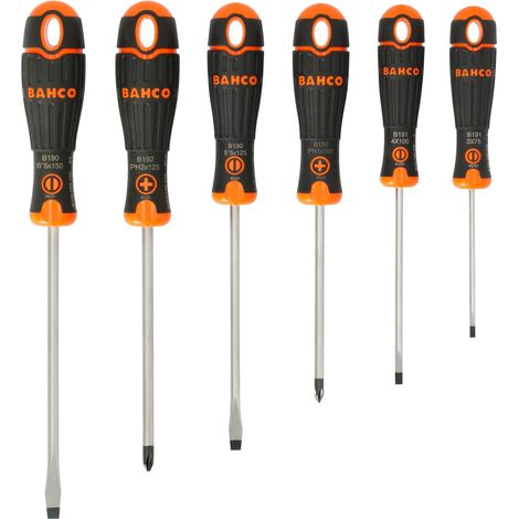 Bahco BahcoFIT 6-Piece Screwdriver Set with Ergonomic 2-Component Gummy Grip