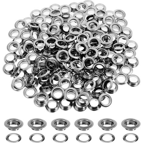 500 Œillets ronds 10,5 mm avec pince, acier inoxydable, fonction magnétique, pour bâche et toile (1/5)