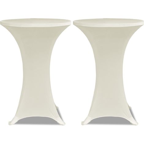 Maison Exclusive - Copritavolo 70 cm Crema Tessuto elasticizzato 2 pezzi