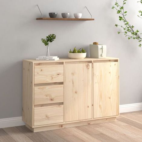 Buffet en Bois Massif de Pin 111x34x75 cm (1/5)