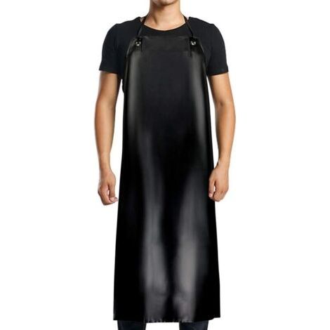 Tablier imperméable en PVC-120x90cm, noir, pour hommes et femmes, imperméable à l'eau et à l'huile, adapté au nettoyage, aux travaux de laboratoire, à l'abattage, aux soins des chiens (1/3)