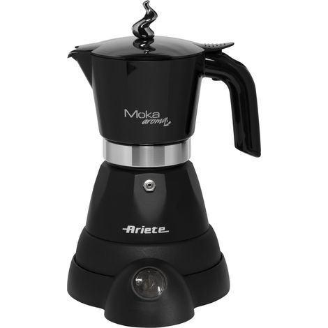 Cafetière italienne électrique 4 tasses 400W – Verseuse moka – Design noir – Arôme riche et goût incomparable – Ariete