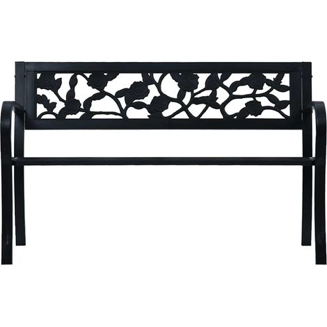 Maison Exclusive - Panchina da Giardino 125 cm Nera in Acciaio (1/5)