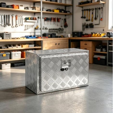 Cassetta portautensili per camion in alluminio argento 60,9x35,5x40,6 cm (1/5)