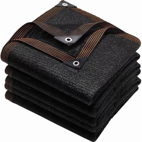 Filet d'ombrage - 2,5 x 3 m - Avec œillets - Tissu brise-vue - 90 % d'ombre - Pour serre, jardin, protection solaire - Noir (1/5)