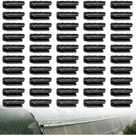 Serre Tuyau Tube Film Clip Clips Bâtiments de Jardin Plante Plastique Film Net Tuyau Fixe Connecteur Accessoires Outils Serre pour Serre de Jardin Tunnel Surface Bâches 25mm Serre Clips (1/4)