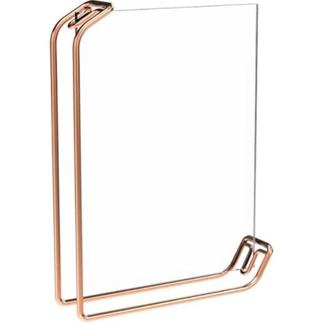 Cadre photo en acrylique or rose double face, présentoir de menu A4, support en métal pour cadre photo horizontal et vertical (or rose, 8,2 x 11,6)