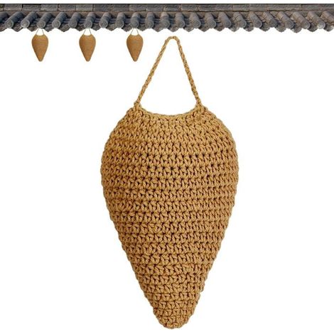 Nid de guêpes artificiel tissé à suspendre, décoration anti-frelons pour porche, avant-toit, jardin, verger. À utiliser de (1/4)