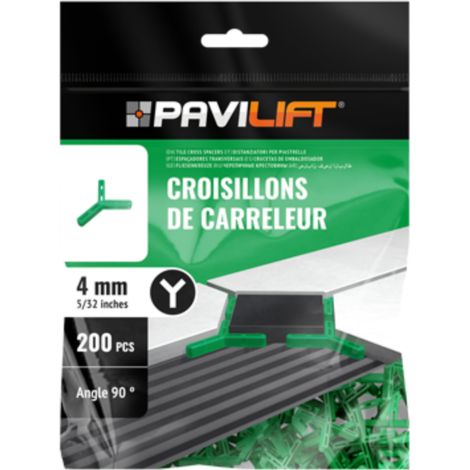 Sachet de 200 croisillons en "Y 90°" 4mm Pavilift (1/3)