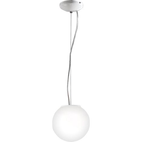 Lampada a Sospensione Emily Rossini Group - Diametro 20cm, Vetro Soffiato Satinato Bianco, Attacco E27 IP20, Design Versatile e Raffinato