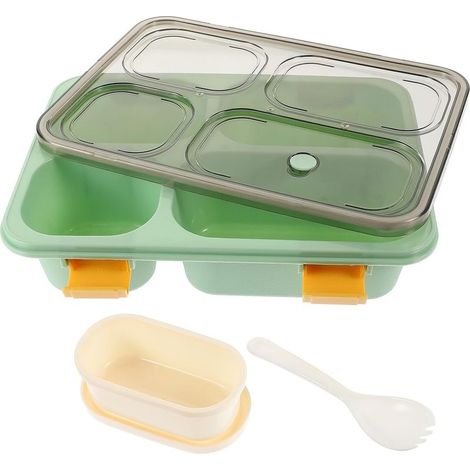Boîte alimentaire compartimentée en polypropylène vert, 1300 ml (1/5)